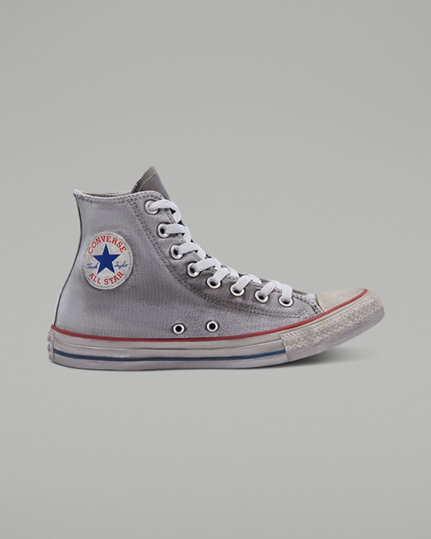Men\'s Converse Chuck Taylor All Star Canvas Smoke High Top Shoes Grey / White | AU C9465Y